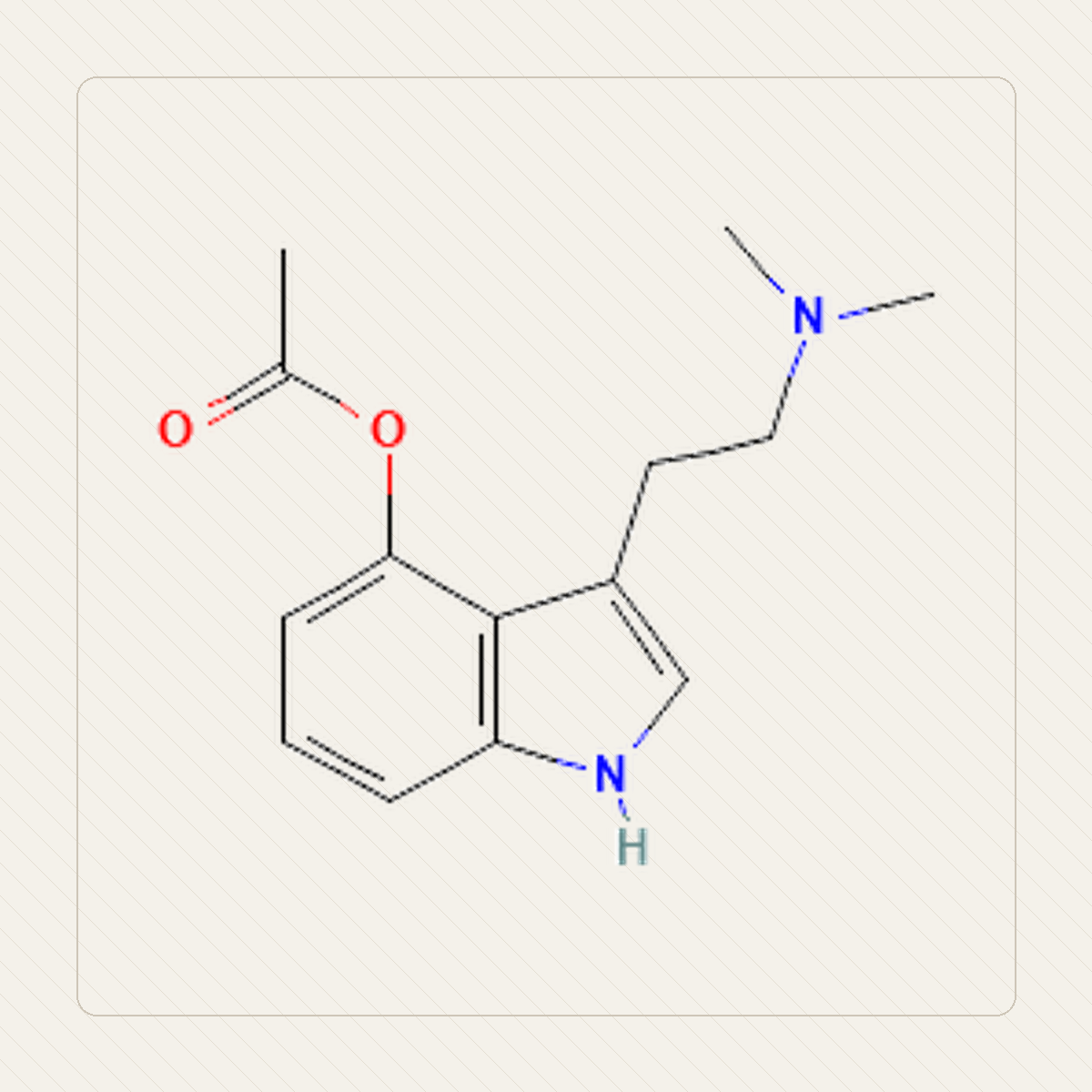 4-AcO-DMT, educational illustration of the molecule's formula