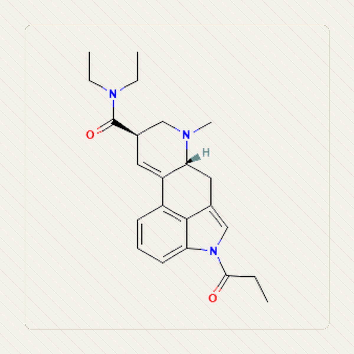 1P-LSD, educational illustration of the molecule's formula