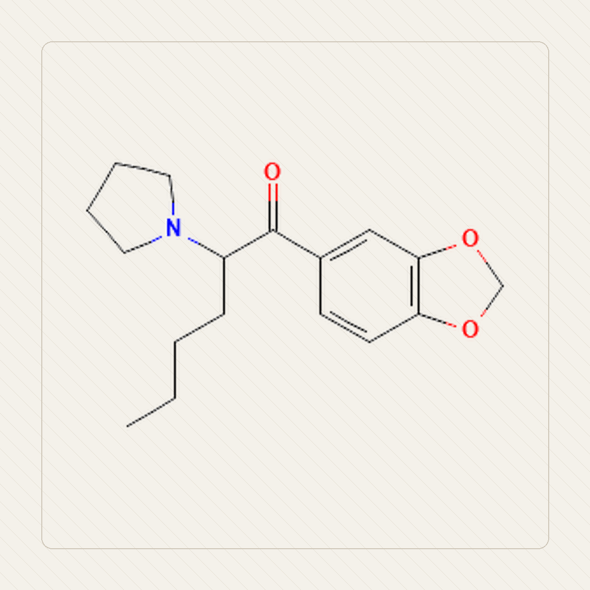 MDPHP 3,4-MDPHP, educational illustration of the molecular structure